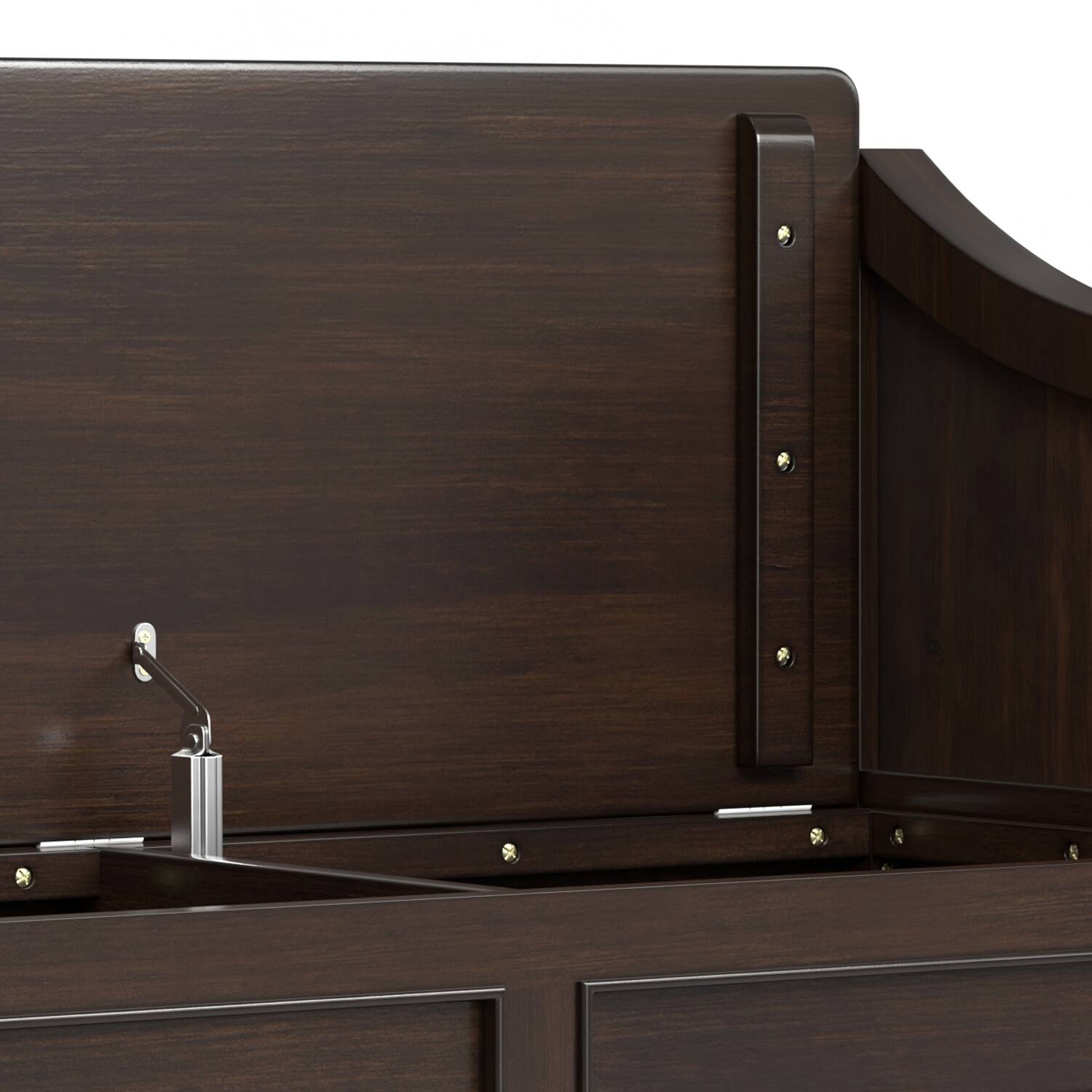 Alt View 4. Simpli Home - Simpli Home Connaught SOLID WOOD 42 inch Wide Traditional Entryway Storage Bench with Shelf in Chestnut Brown - Chestnut Brown.