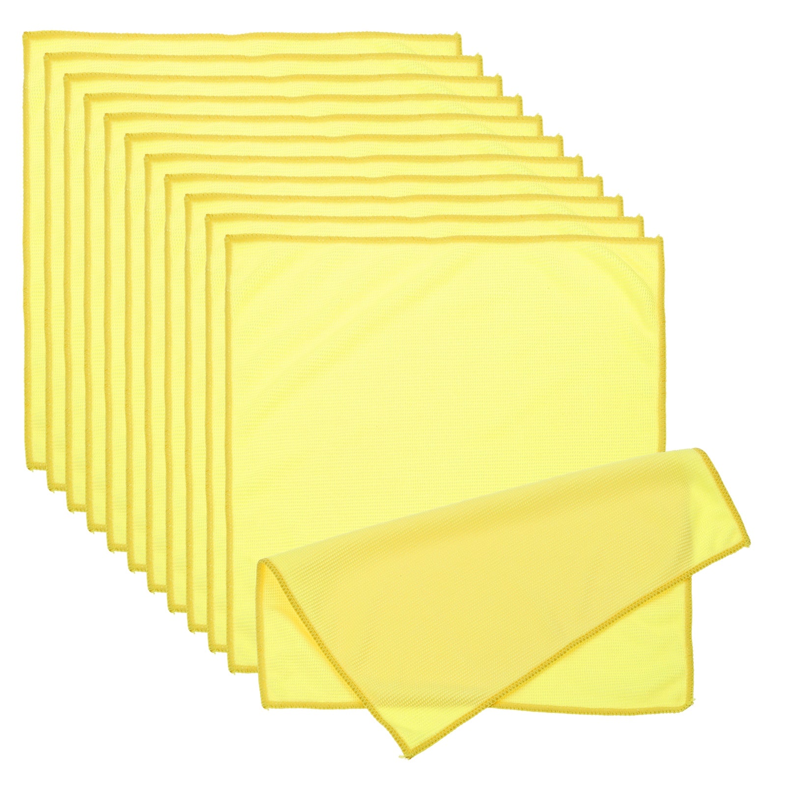 Unique Bargains - Glasses Cleaning Cloth 11.81"x11.81", 12pcs Microfiber Cleaner Cloth for Lens, Eyeglasses, Screens, Phones - Yellow