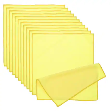 Front. Unique Bargains - Glasses Cleaning Cloth 11.81"x11.81", 12pcs Microfiber Cleaner Cloth for Lens, Eyeglasses, Screens, Phones - Yellow.