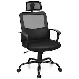 Kadyn - Mesh Office Chair High Back Ergonomic Swivel Chair, Home Office Computer Desk Chair, Small Office Chair - Black