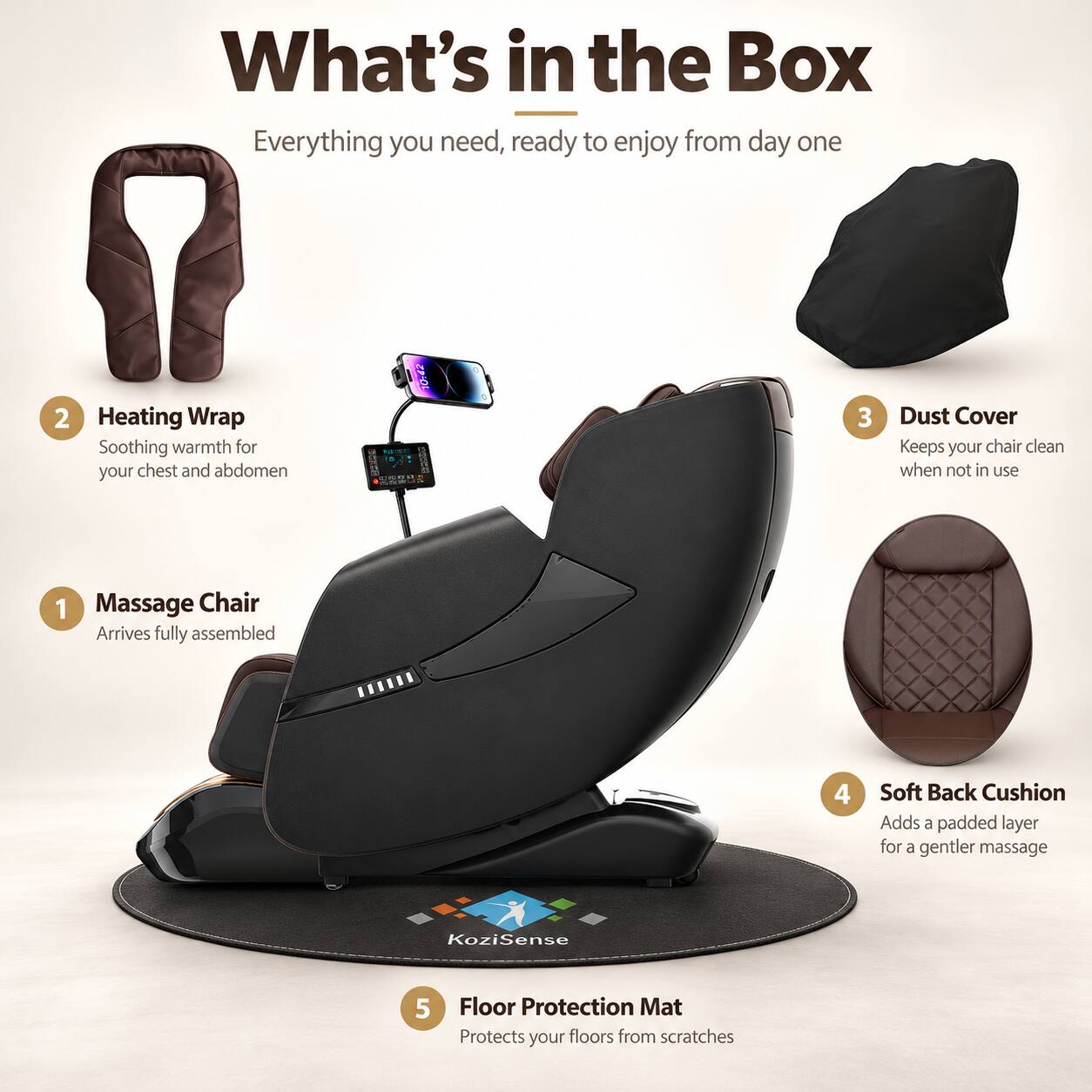 【masari】 KoziSense KZ A18 Massage Chair Full Body,Zero Gravity SL Track