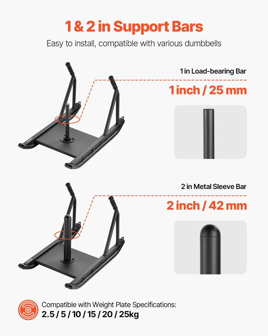 1 & 2 in Support Bars Easy to install, compatible with various