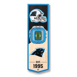 YouTheFan - Carolina Panthers 6'' x 19'' 3D StadiumView Banner - Multicolor