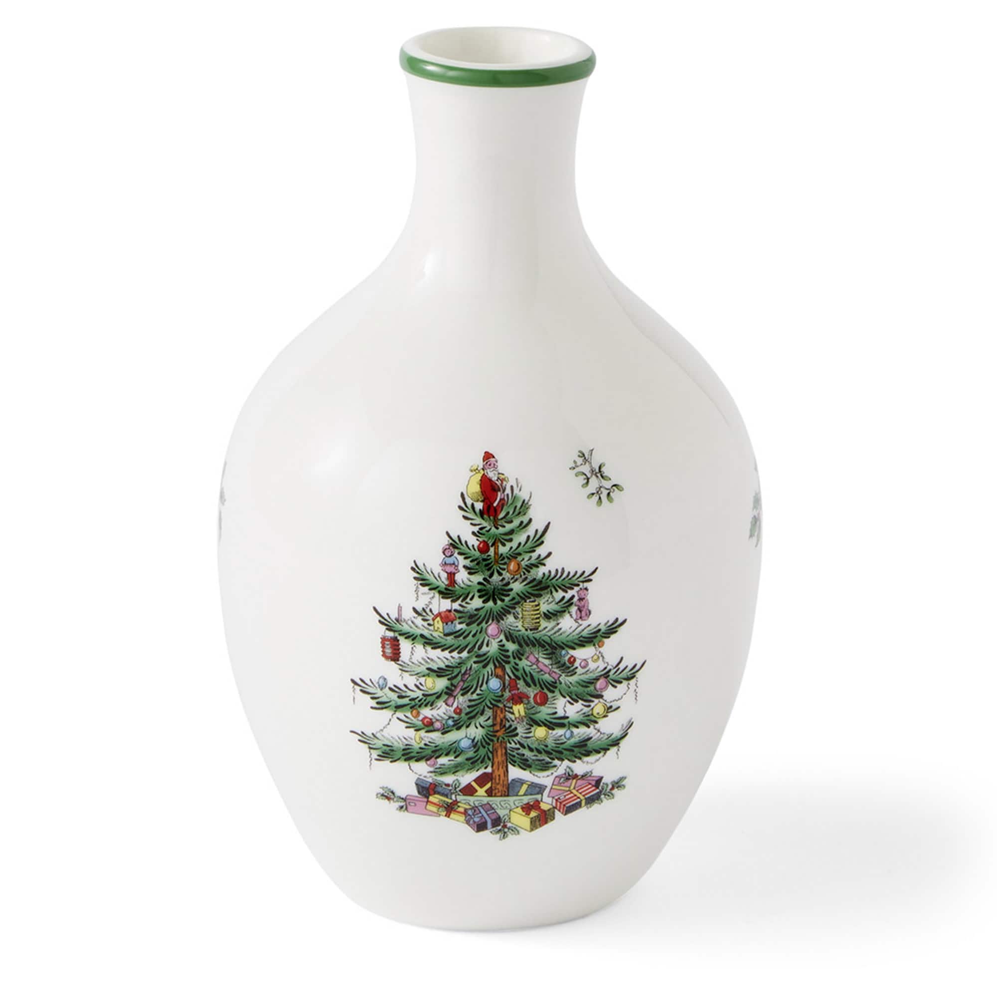 Spode - Christmas Tree, 6" Posy Vase - White - Multicolored
