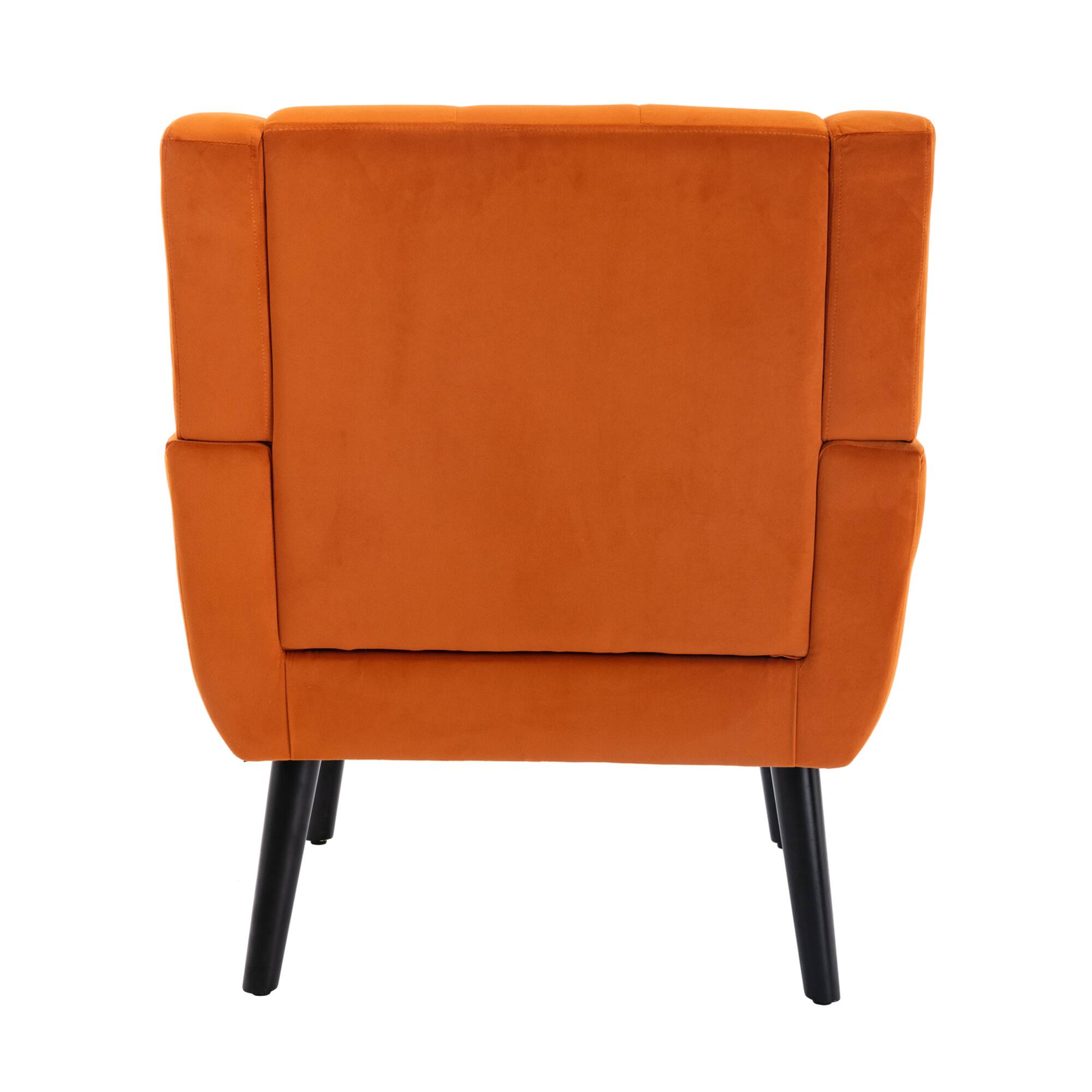 Alt View 5. GOODSILO - Luxury Velvet Upholstered Accent Chair with Ergonomic Design for Living Room and Bedroom Comfort - Orange.