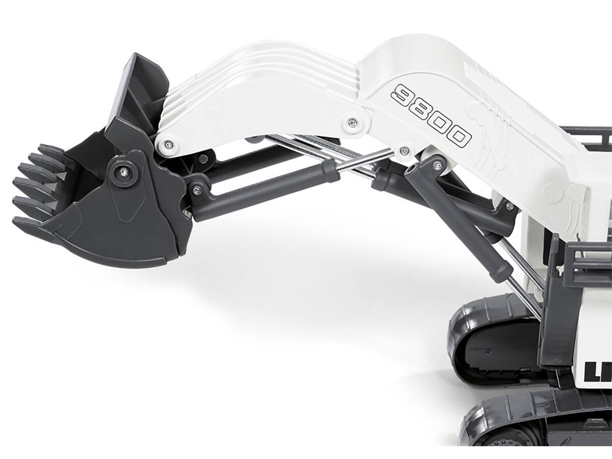 Back. SIKU - Liebherr R9800 Mining Excavator White and Gray 1/87 (HO) Diecast Model by Siku - White and Gray.