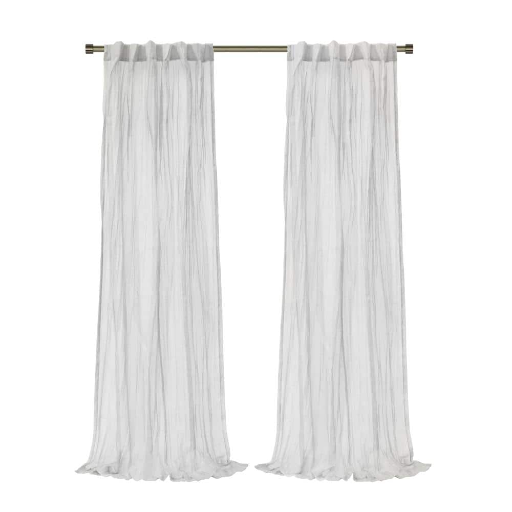 Commonwealth Home Fashions - Habitat Paloma Sheer Dual Header Stylish and Functional Curtain Panel 52" x 95" - White