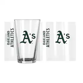 Logo Brands - Oakland Athletics 16oz. Team Wordmark Game Day Pint Glass - Multicolor