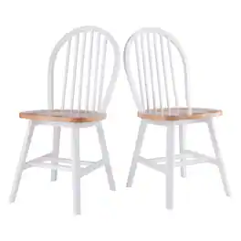 Winsome Wood - Windsor 2-Pc Chair Set - Natural/White