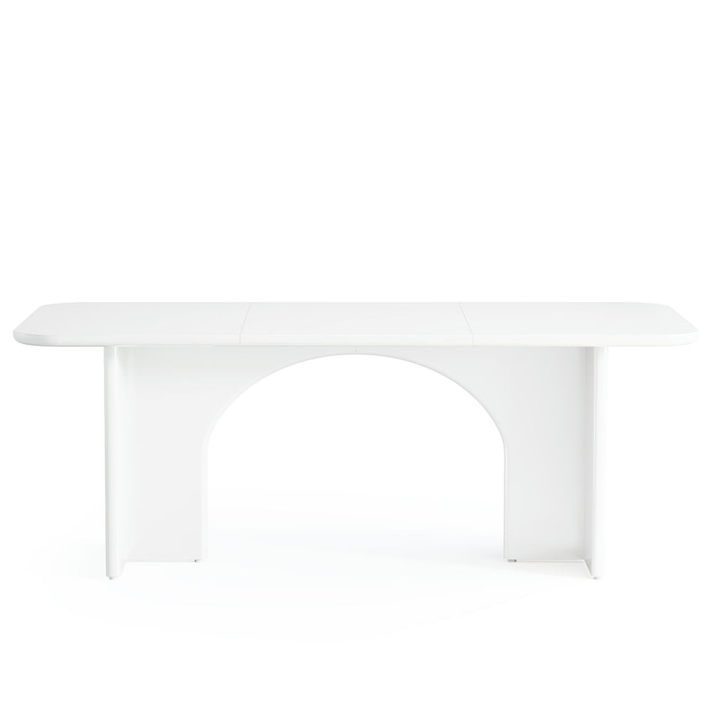 Angle. Kadyn - Kadyn Study Writing Desk, Computer Desk,63-Inch Executive Desk, Modern Computer Desk with Arch Design Legs,White - White.