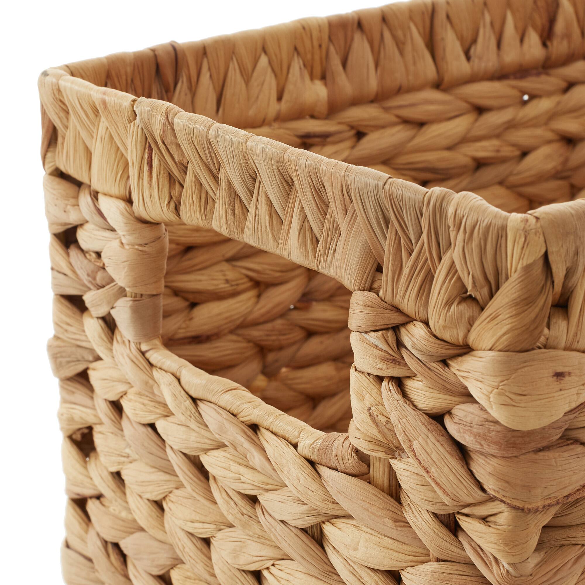 Alt View 4. Casafield - Hyacinth Storage Basket Set with Handles - Woven Bin Organizers - Natural - Hyacinth.