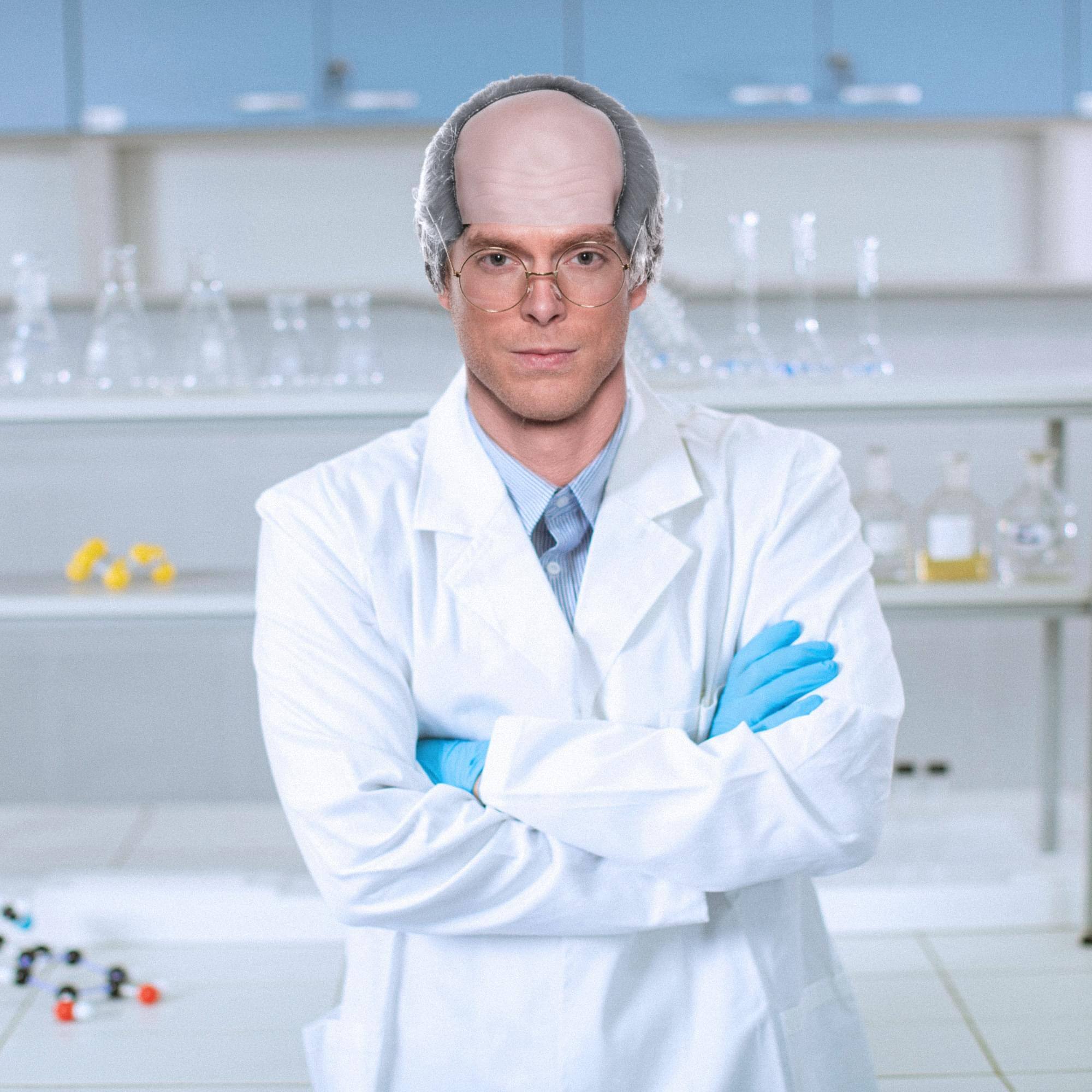 Alt View 1. Underwraps - Old Man Bald Adult Costume Wig - Grey.