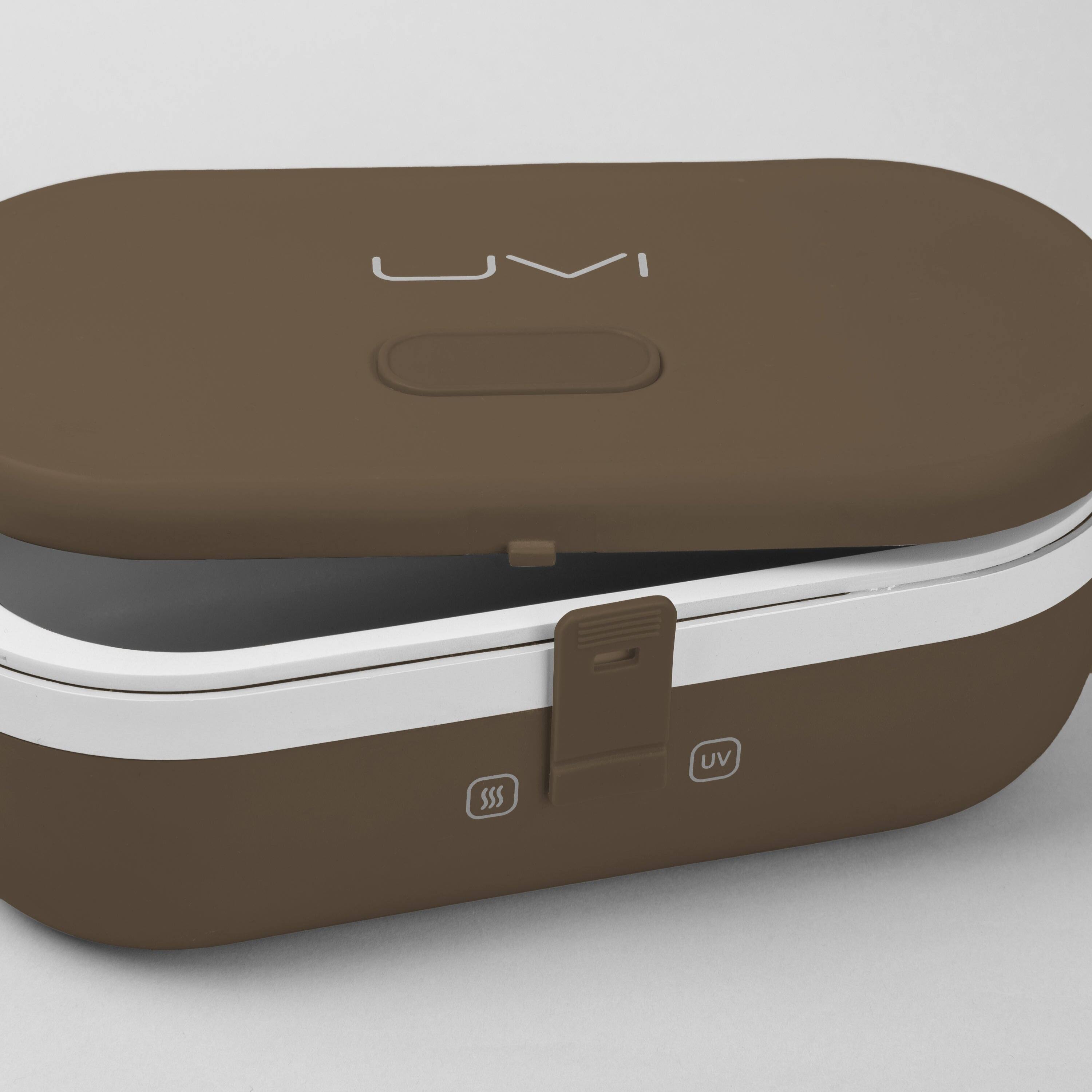 Alt View 4. UVI - UVI Plus Lunchbox – Portable Self-Heating Lunch Box with UV Sanitizer & USB-C Charging - Coffee Bean.
