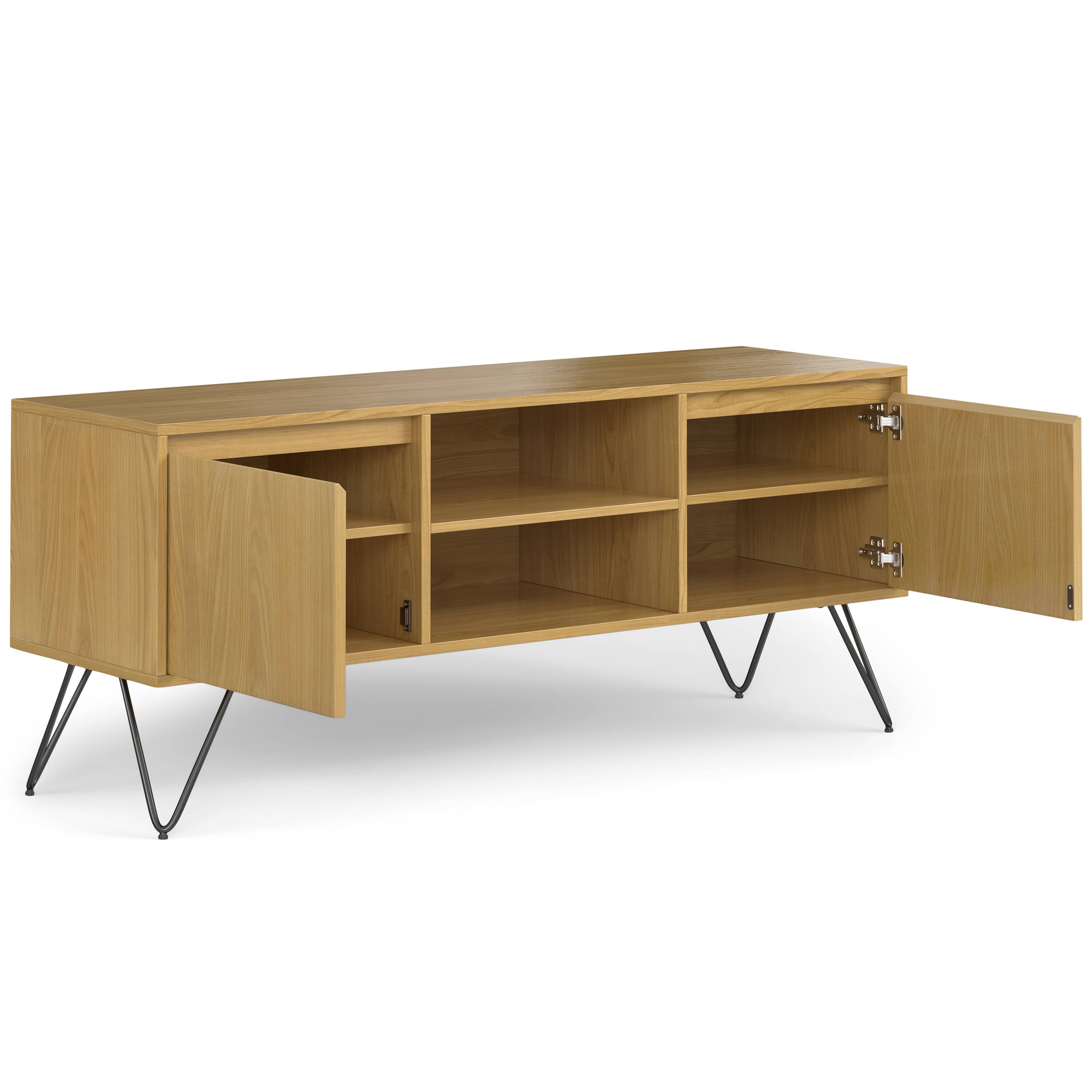 Alt View 11. Simpli Home - Hunter TV Media Stand - Oak Veneer.
