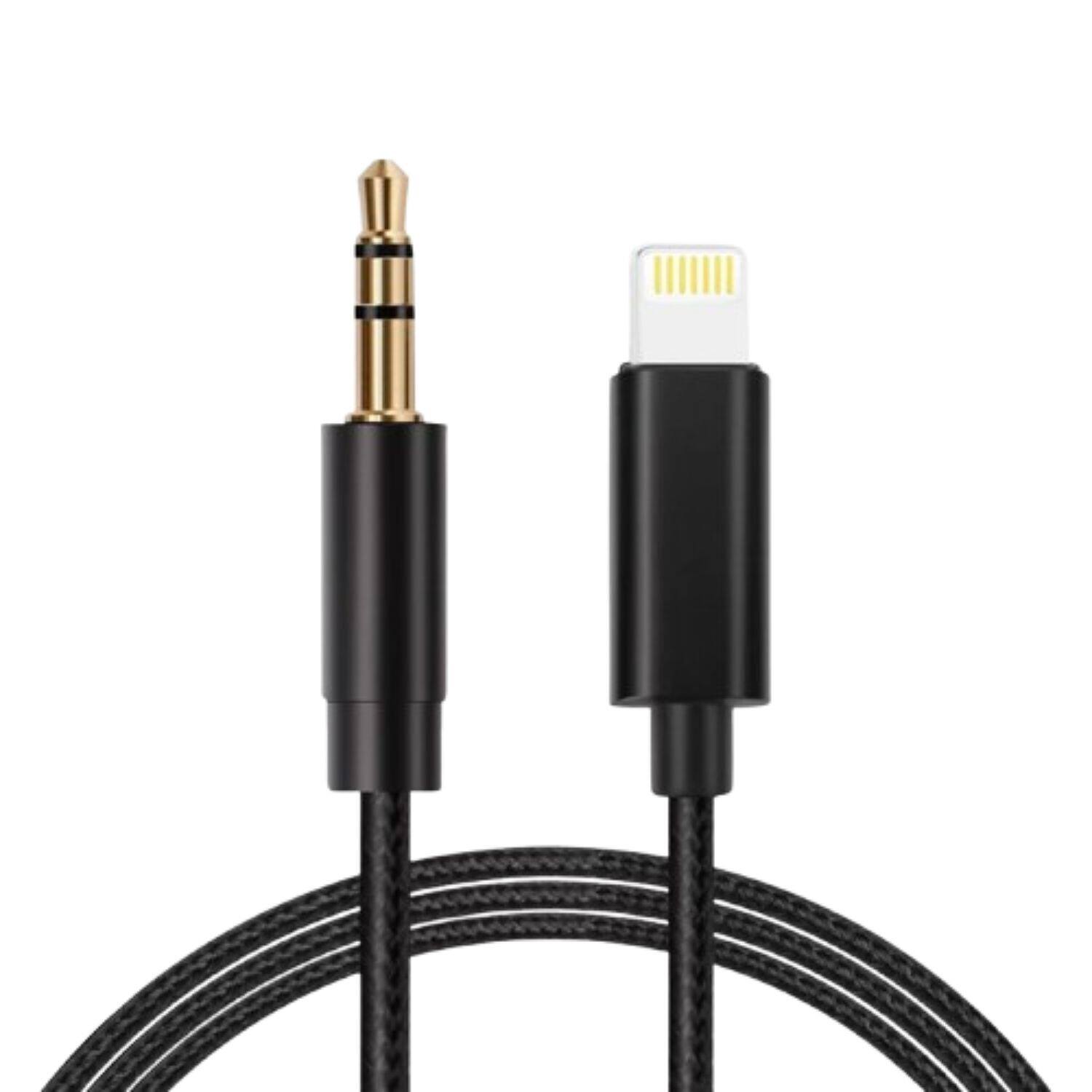 Front. Stock Preferred - Headphone Jack Adapter For iPhone 14 13 12 11 XS X to 3.5 Aux Audio Cable Black 1 pack.
