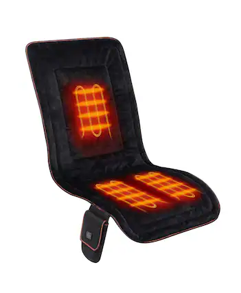 Front. ororo - Everrest 3-Zone Heated Indoor Seat Cushion - Black.