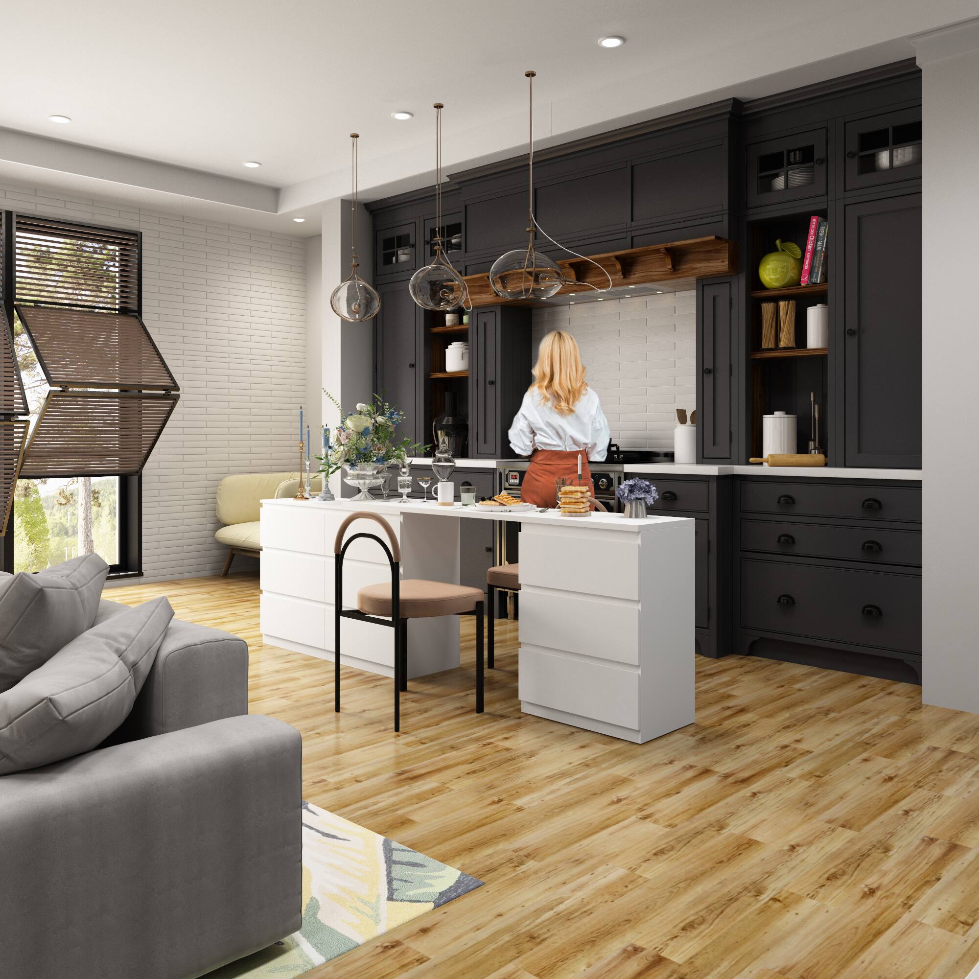 Alt View 6. FUFU&GAGA - FUFU&GAGA Modular Multi Drawer Horizontal Storage Unit Rotatable & Expandable Organizer for Living Room - White.