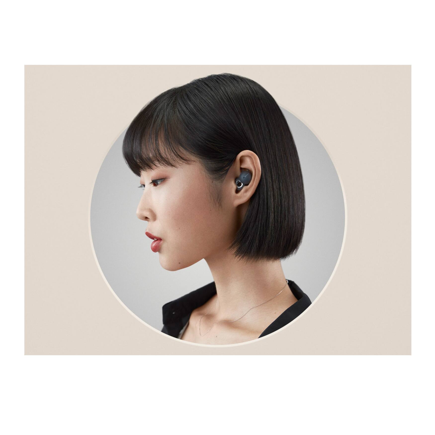 Angle. Sony - Sony LinkBuds UC Truly Wireless Earbuds for Microsoft Teams (Dark Gray) - Dark Gray.