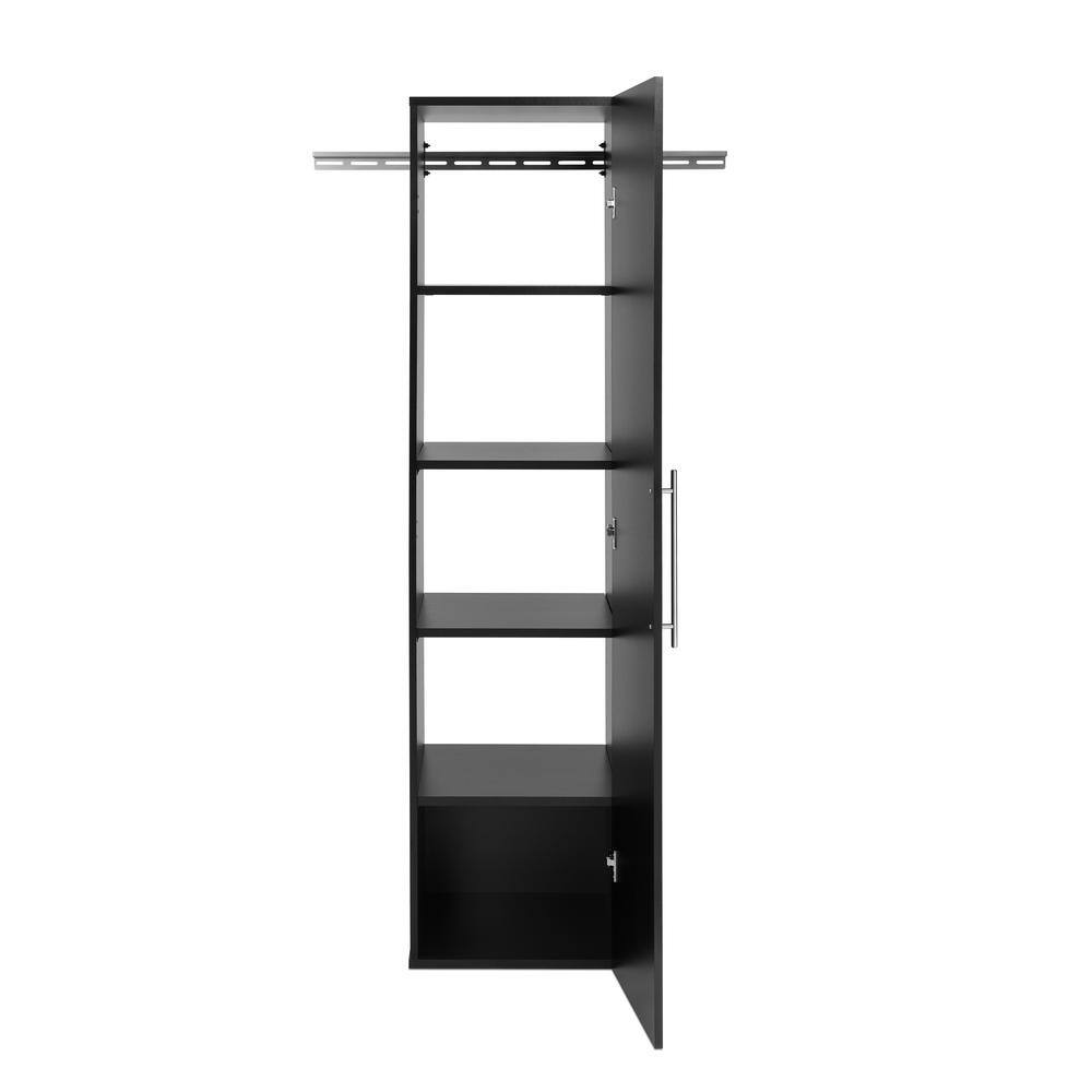 Left. Prepac - HangUps 18 inch Narrow Storage Cabinet, Black - Black.