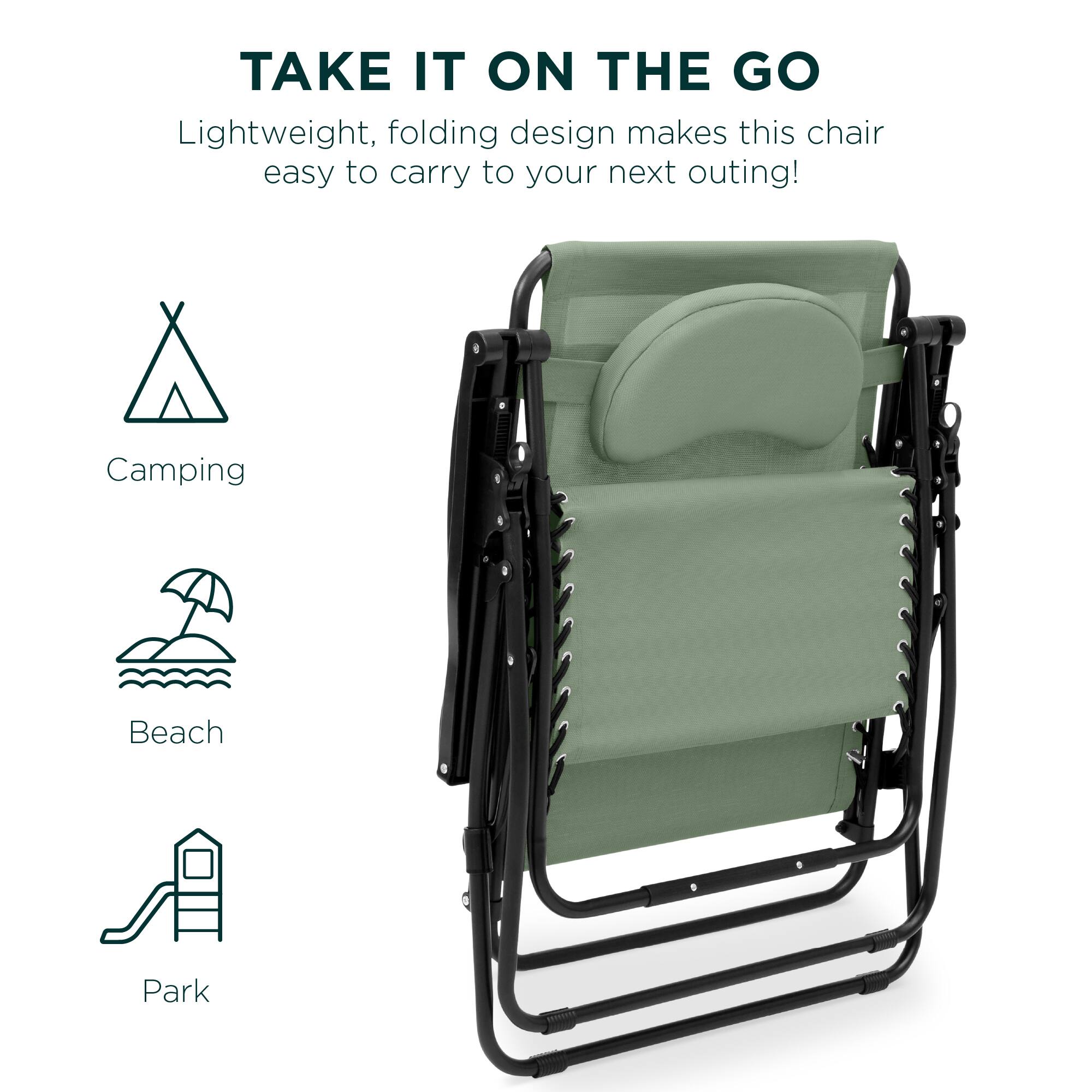 TAKE IT ON THE GO

Lightweight, folding design makes this chair easy to carry to your next outing!

Camping  
Beach  
Park