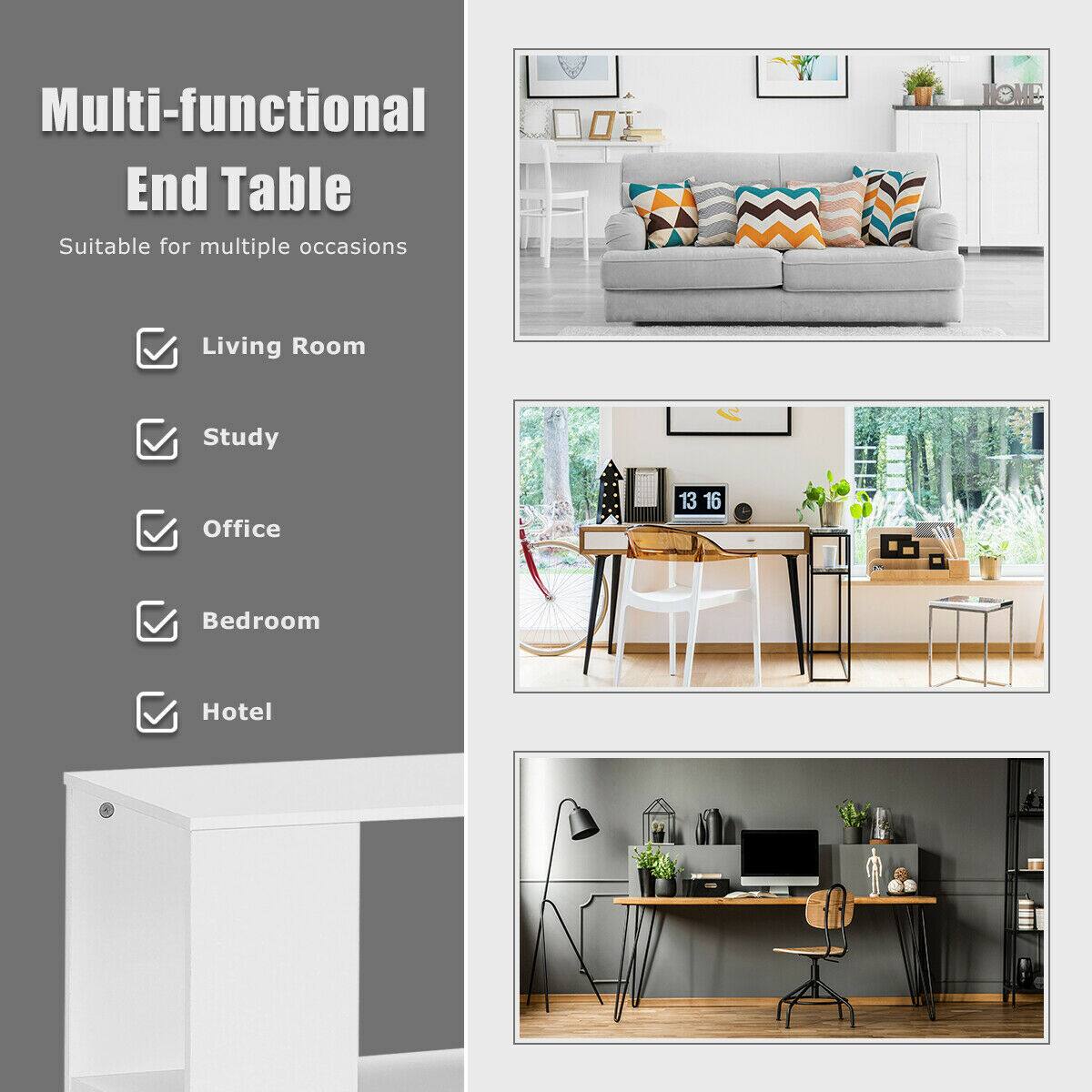 Multi-functional End Table  
Suitable for multiple occasions  

- Living Room  
- Study  
- Office  
- Bedroom  
- Hotel