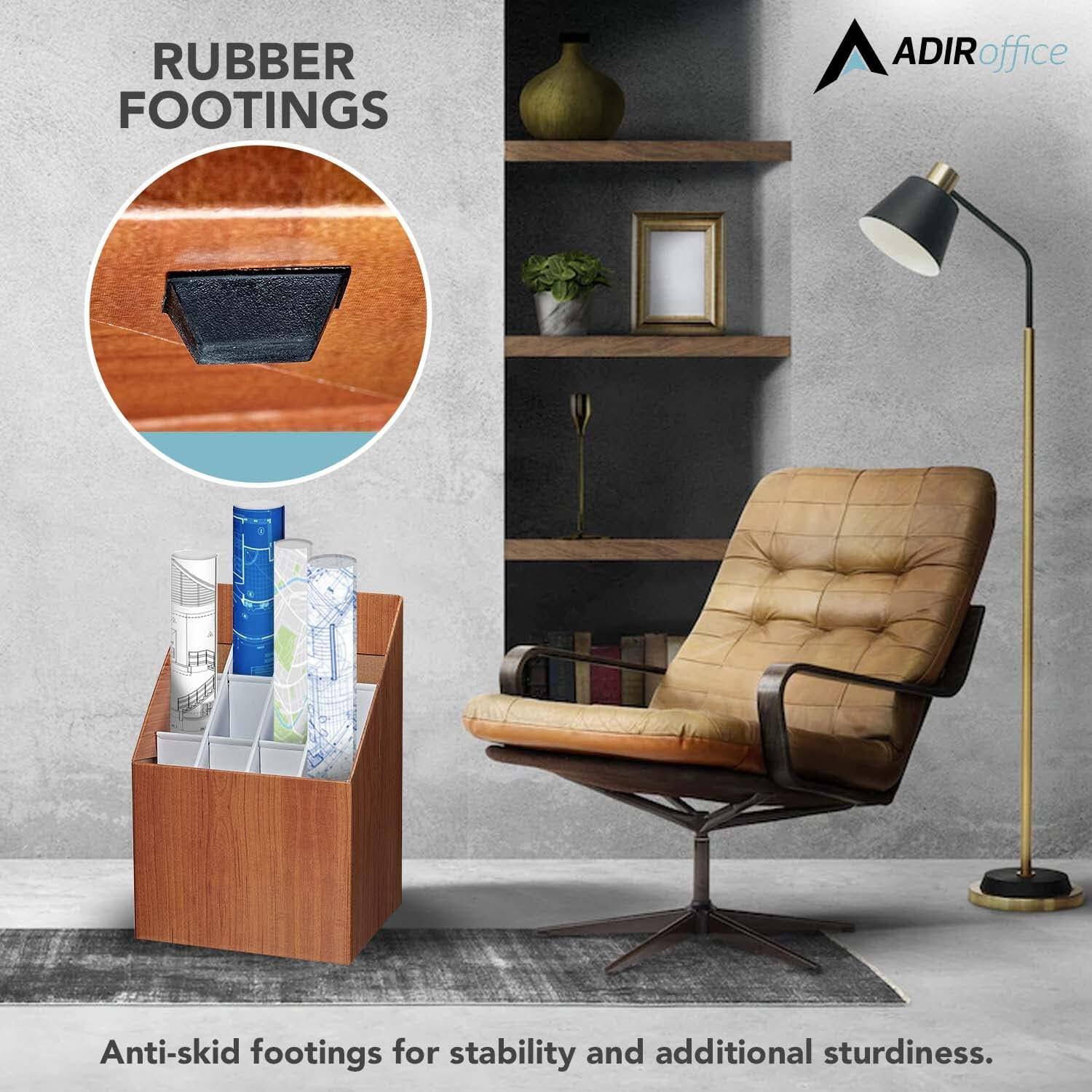 ADIRoffice RUBBER FOOTINGS Anti-skid footings for stability and additional sturdiness.