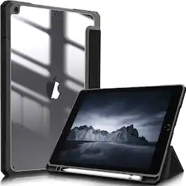 Kitcheniva - Lightweight Shockproof Case For iPad 9th 8th 7th 10.2 Inch Clear Back - Black