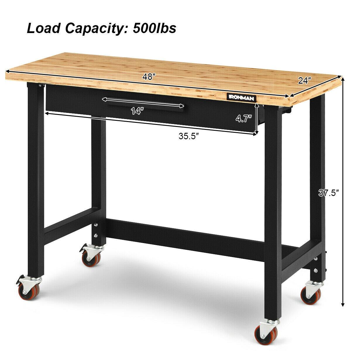 Load Capacity: 500lbs  
48" x 24" x 14"  
IRONMAN  
4.7"  
35.5"  
37.5"