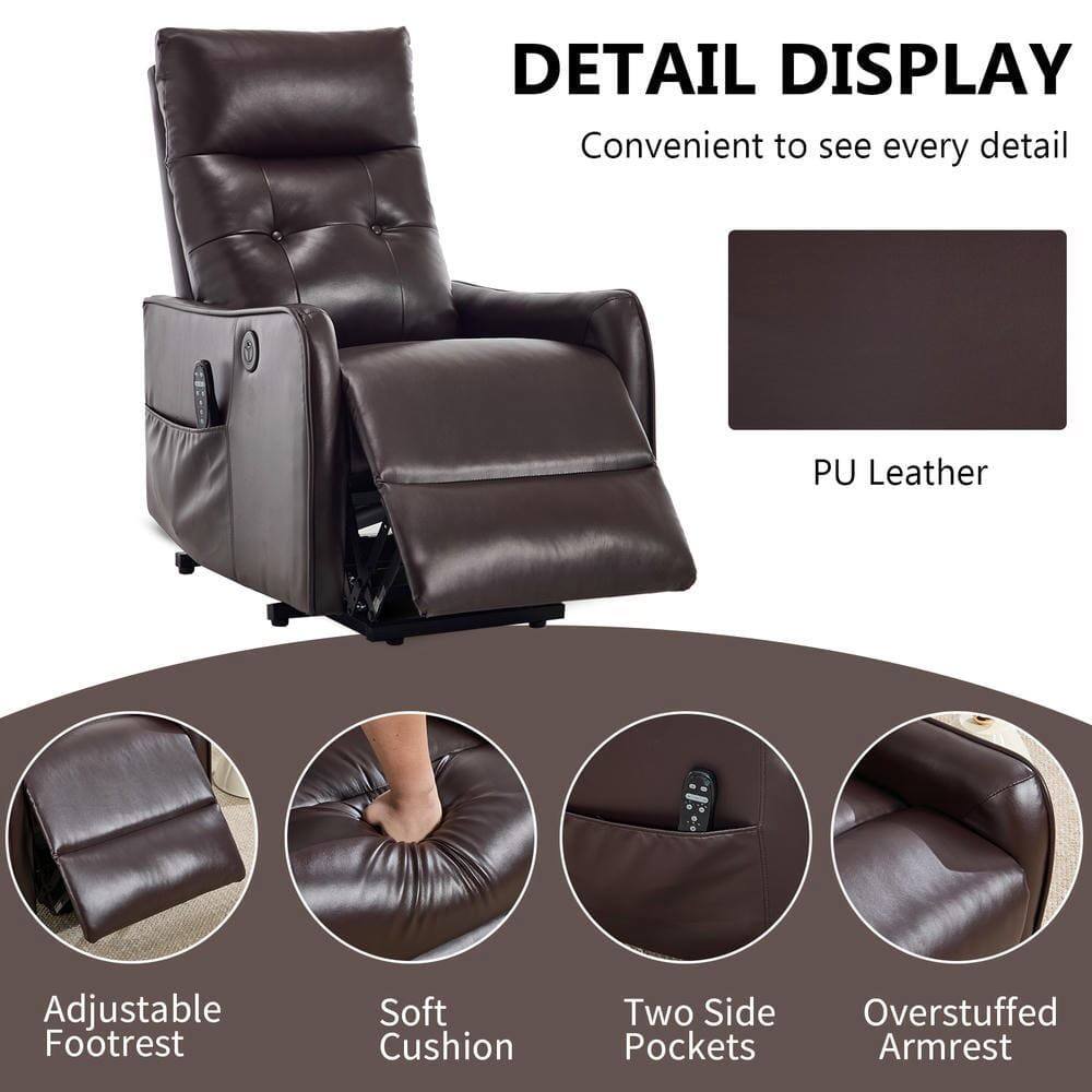 DETAIL DISPLAY  
Convenient to see every detail  

PU Leather  

Adjustable Footrest  
Soft Cushion  
Two Side Pockets  
Overstuffed Armrest
