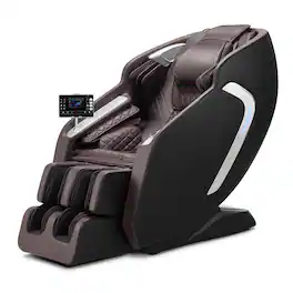 VEVOR - Massage Chair, 4D Full Body Zero Gravity Recliner with SL Track, Yoga Stretch, AI Voice Control, Heat, Foot Roller - Black,Brown