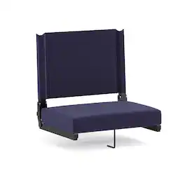 Flash Furniture - Grandstand Comfort 500 lb Capacity Padded Stadium Chairs, Folding Seats with Handles, Lightweight & Durable, Navy - Blue