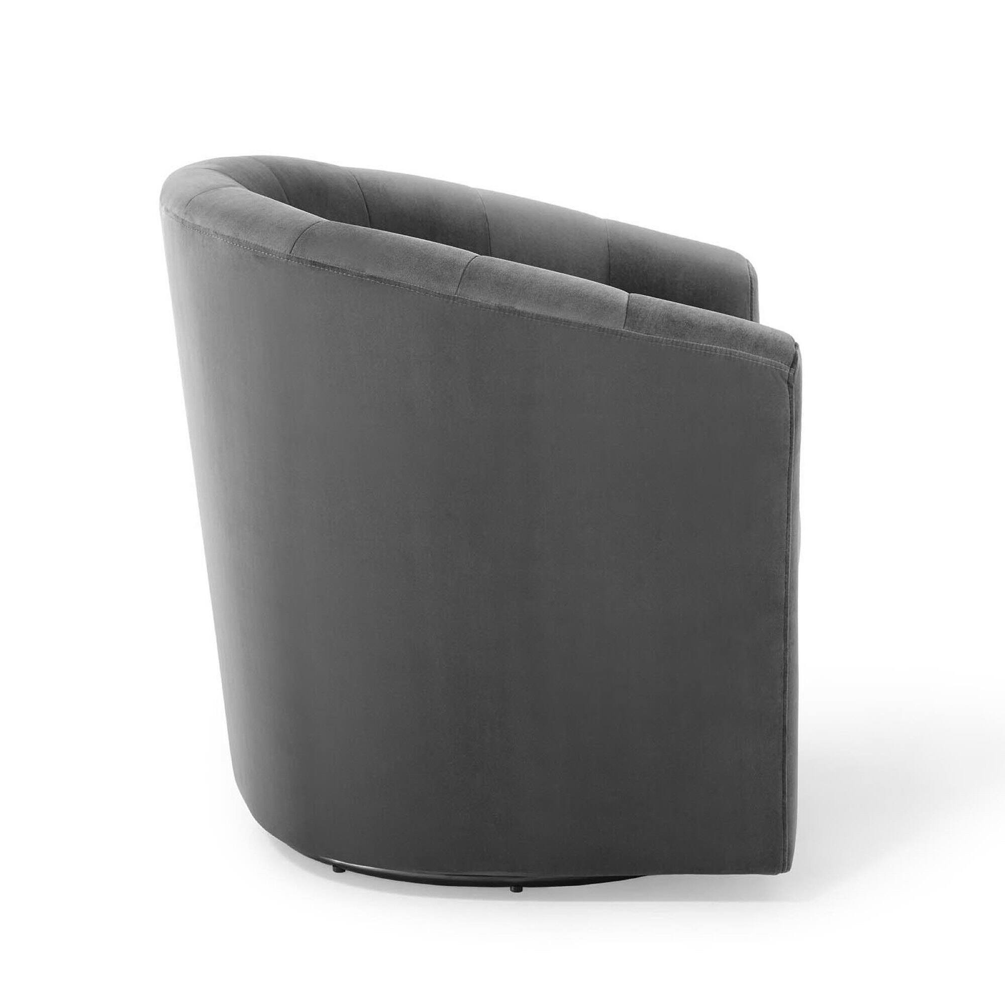 Angle. Modway - Prospect Performance Velvet Swivel Armchair by Modway - Black.