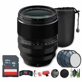 Fujifilm - XF50mm f/1.0 R WR Lens, 32GB Memory Card,Bundle - Black