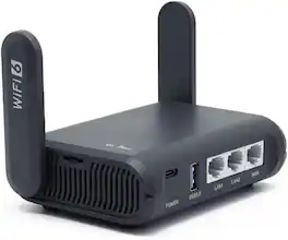 GL.iNet - GL-AXT1800 Slate AX Pocket-Sized Wi-Fi 6 Travel Router with VPN - Black
