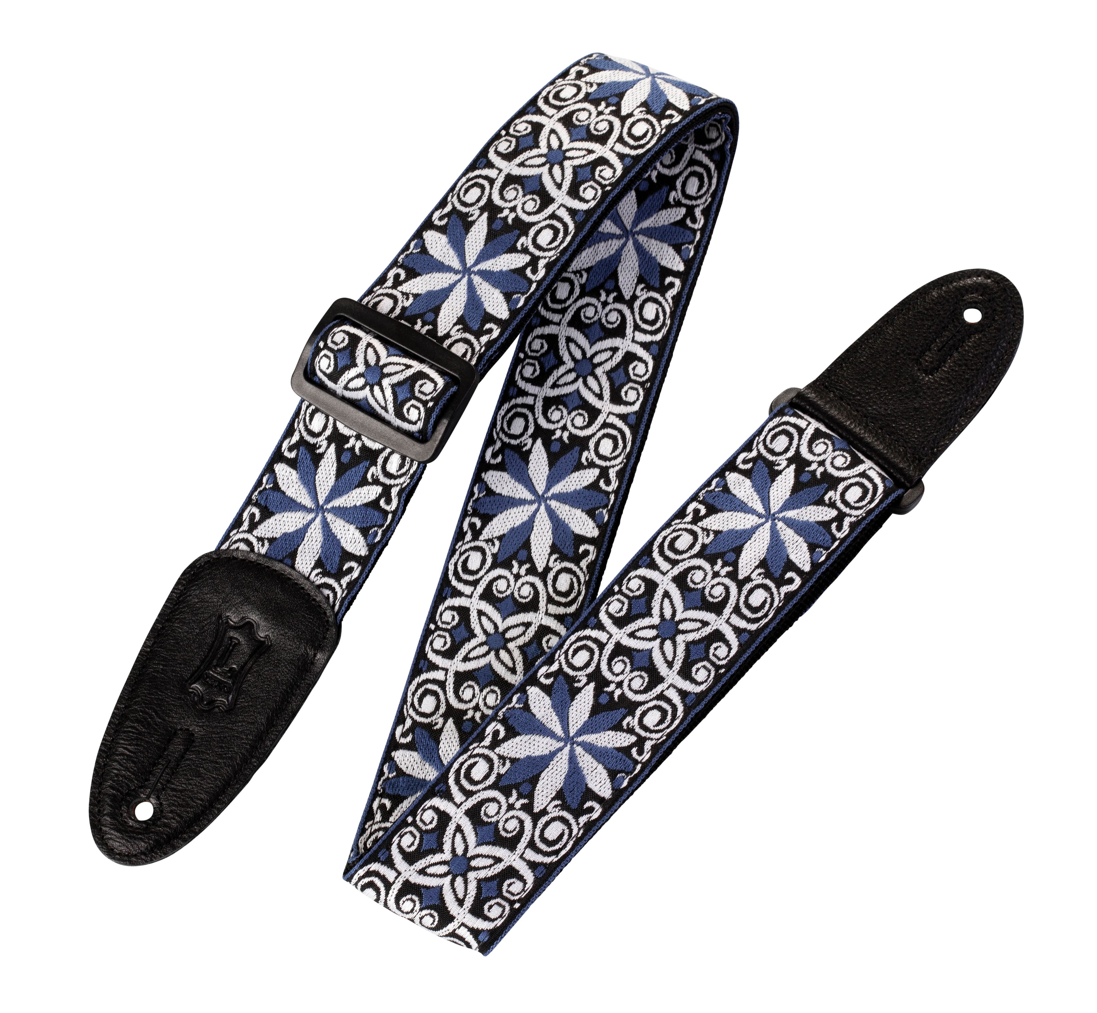 Levy's Leathers - 60s Hootenanny Jacquard Weave Guitar Strap, Print Series - 2 inch. Wide - Floral Blue price history on PriceWatchPro