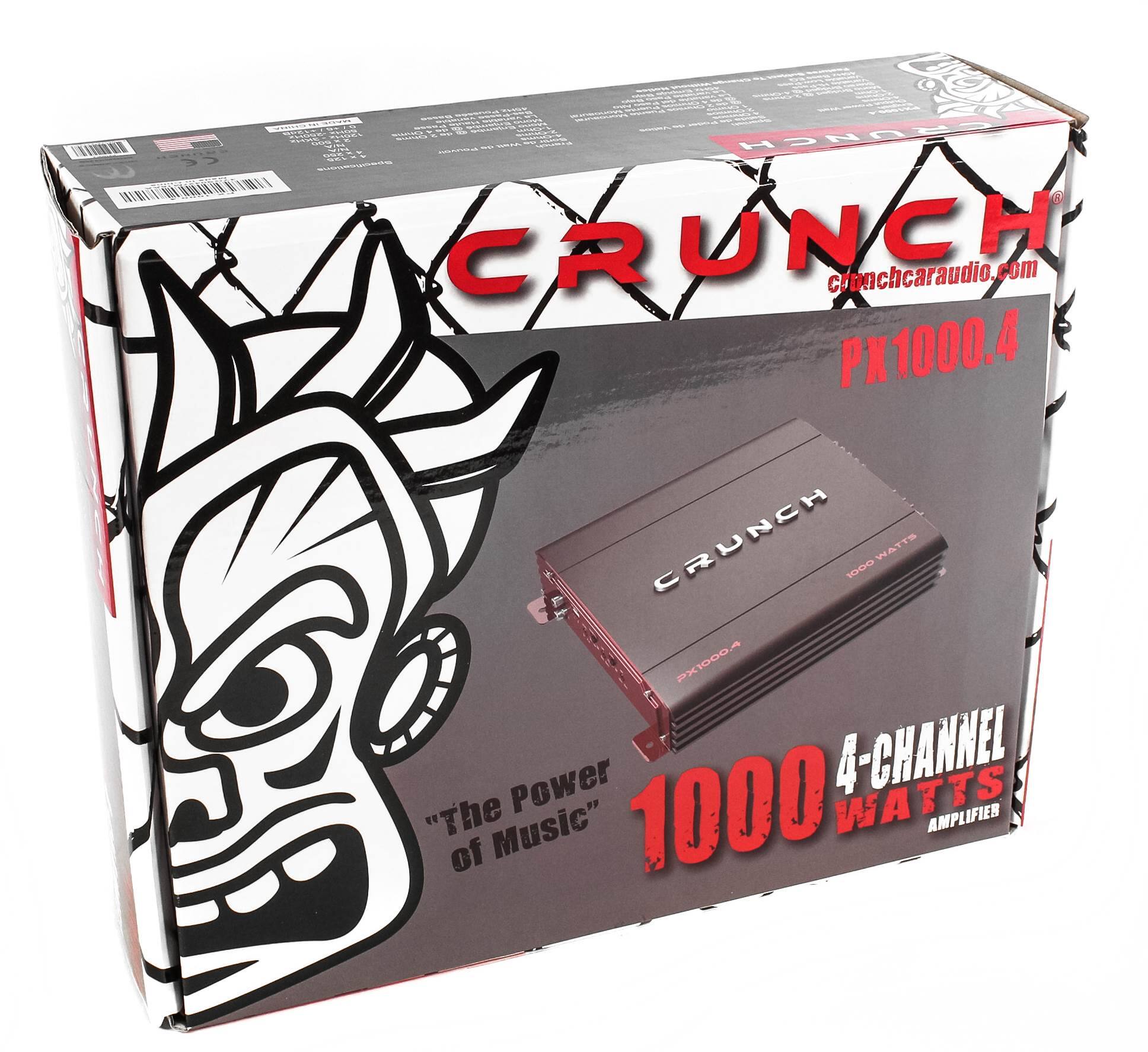 CRUNCH  
crunchcaraudio.com  
PX1000.4  

"The Power of Music"  

4-CHANNEL 1000 WATTS AMPLIFIER