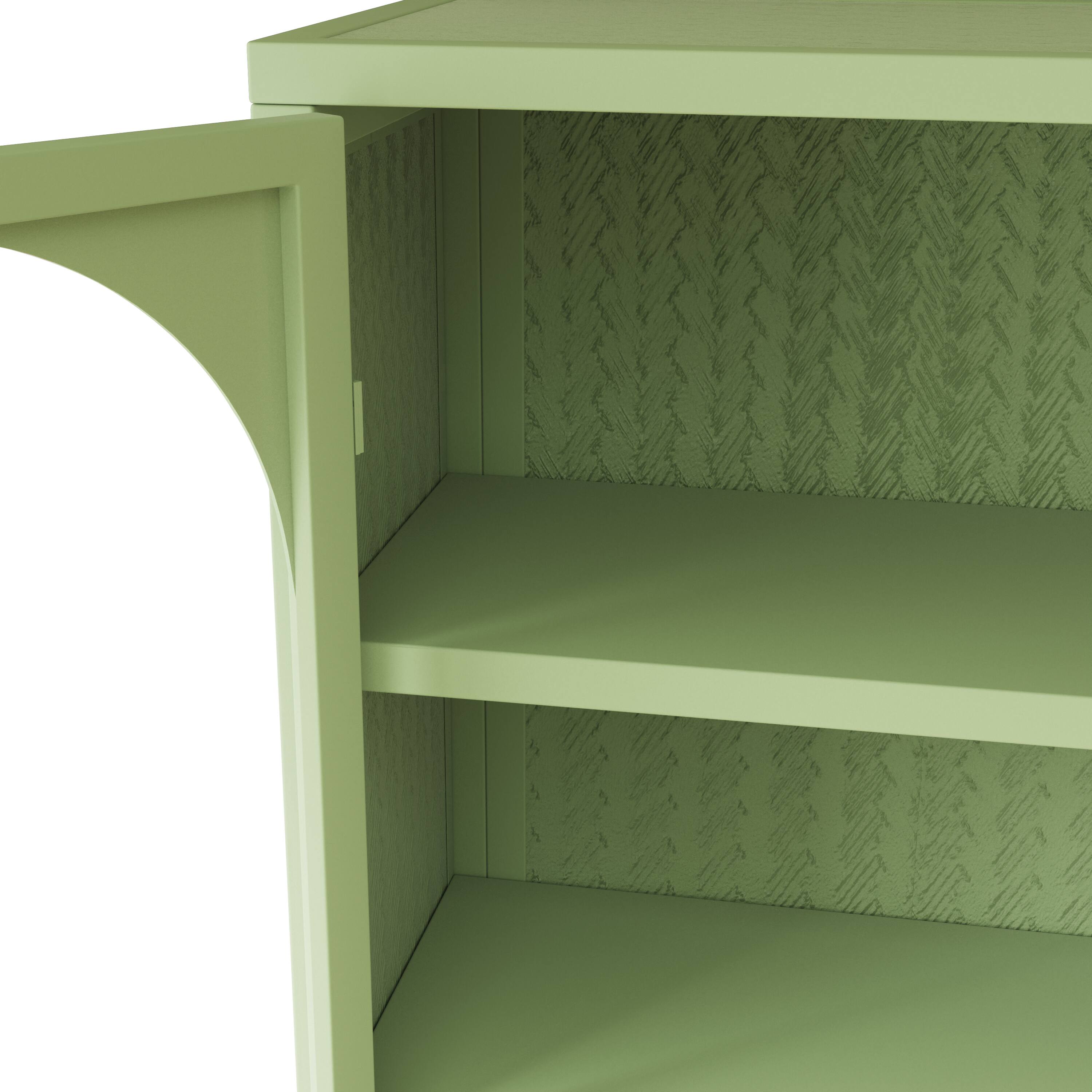 Alt View 4. Dexmalle - Dexmalle-27.56"Glass Doors 3-Tier Wall Storage Cabines-Green - Green.