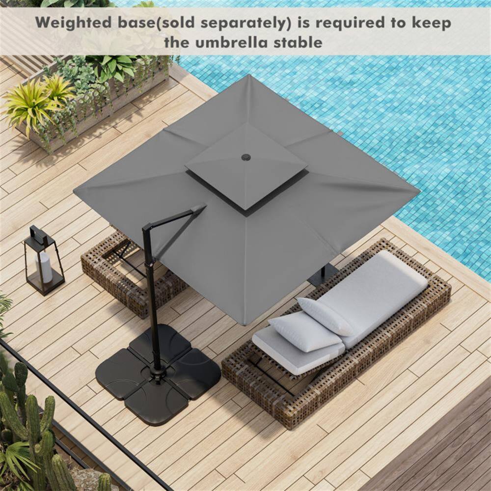 Weighted base (sold separately) is required to keep the umbrella stable