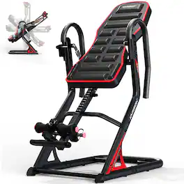 HARISON - Heavy Duty Inversion Table for Back Pain Relief 350 LBS Capacity with 3D Memory Foam (BB407) - Black