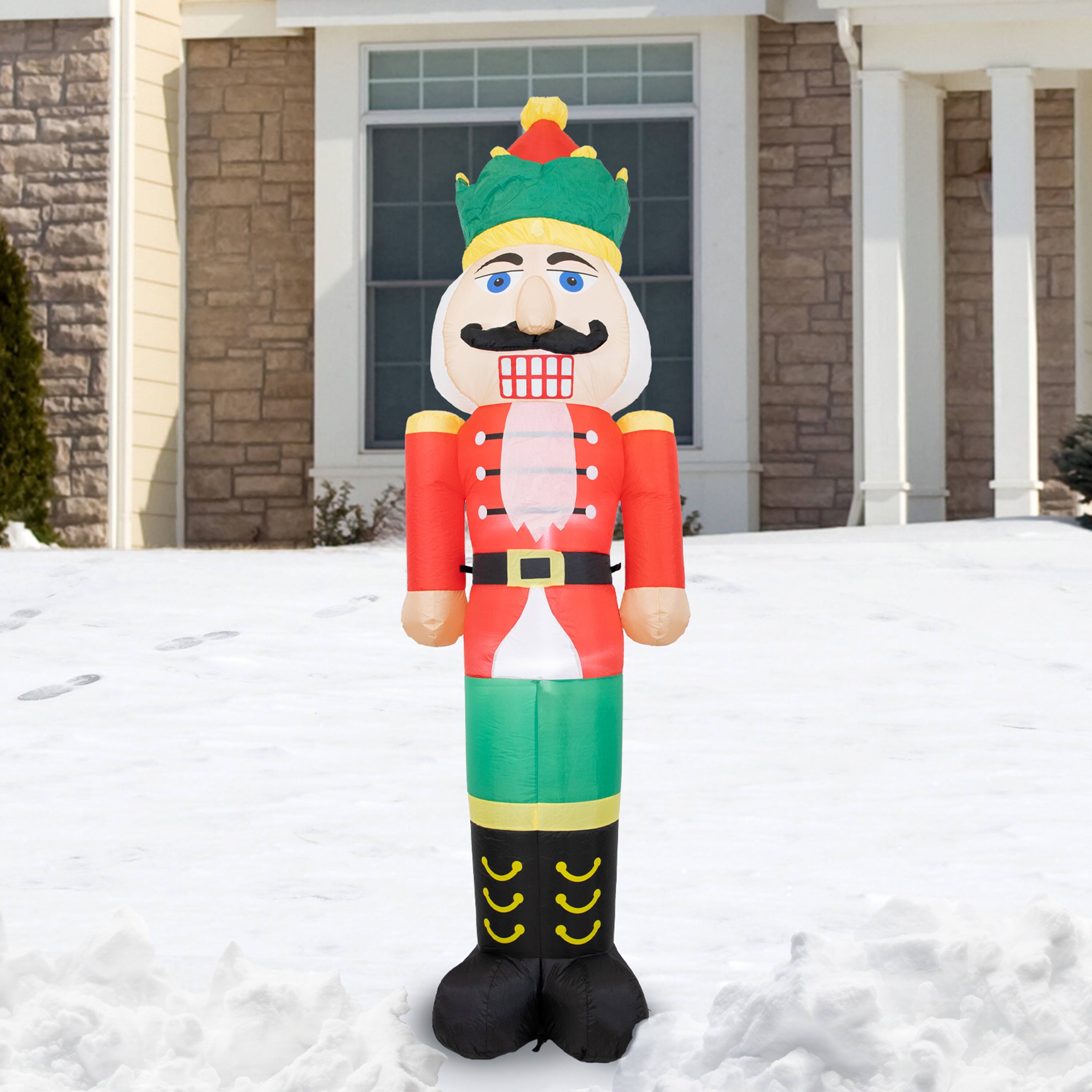 Alt View 7. Sunnydaze - 8 ft Nathaniel the Nutcracker Inflatable Christmas Decoration - Red.