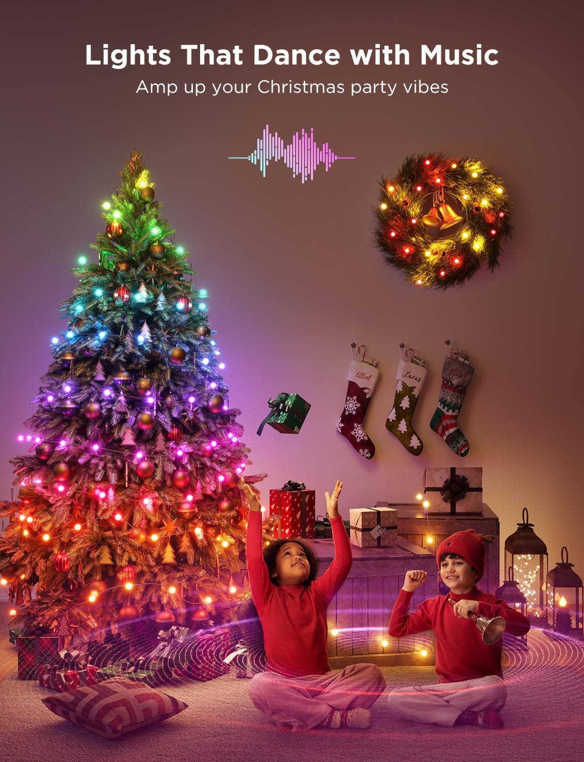 Lights That Dance with Music  
Amp up your Christmas party vibes