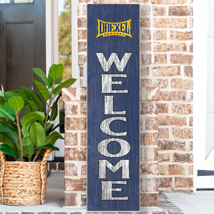 Jardine Drexel Dragons 12'' x 48'' Outdoor Leaner Welcome Sign Navy ...