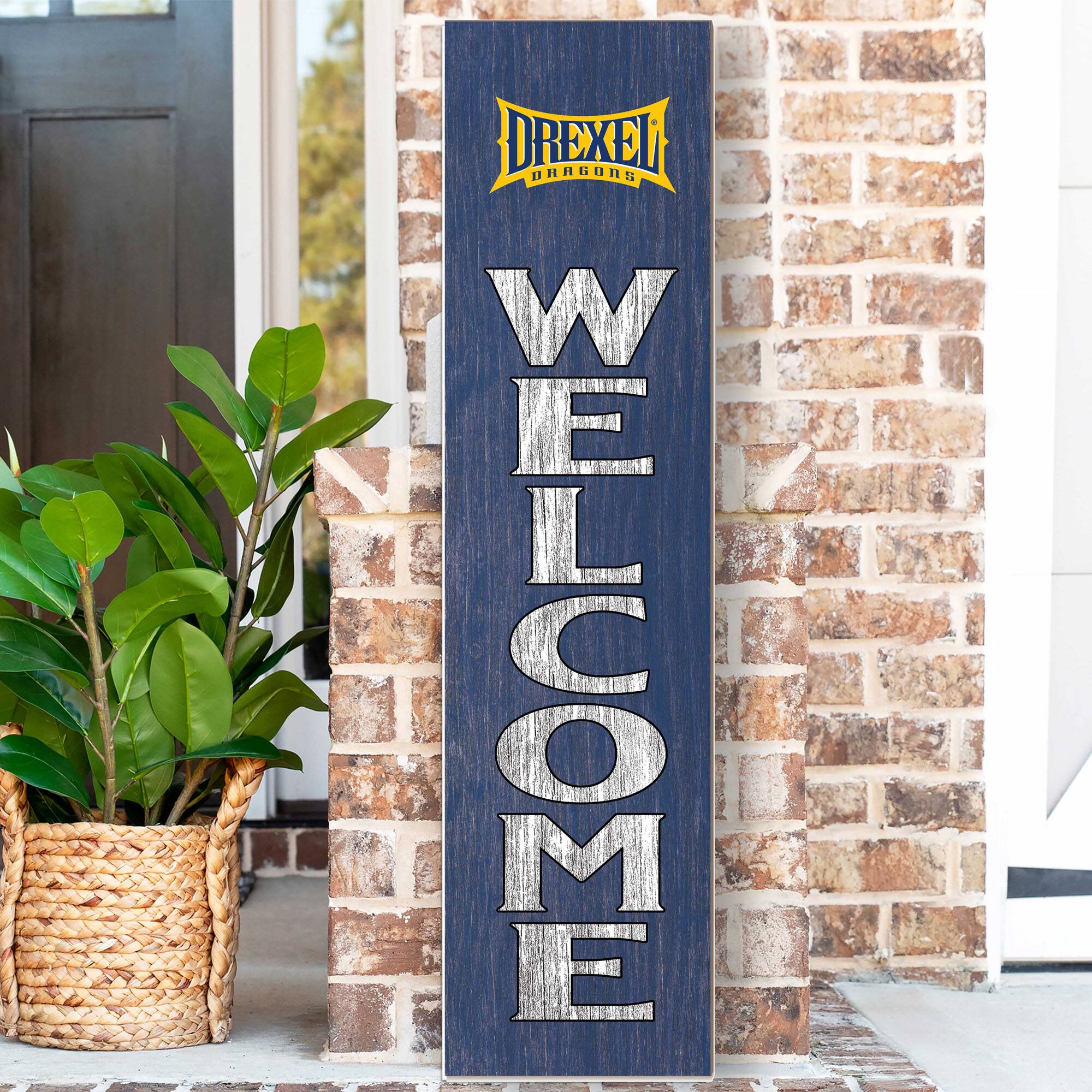 Jardine Drexel Dragons 12'' x 48'' Outdoor Leaner Welcome Sign Navy ...