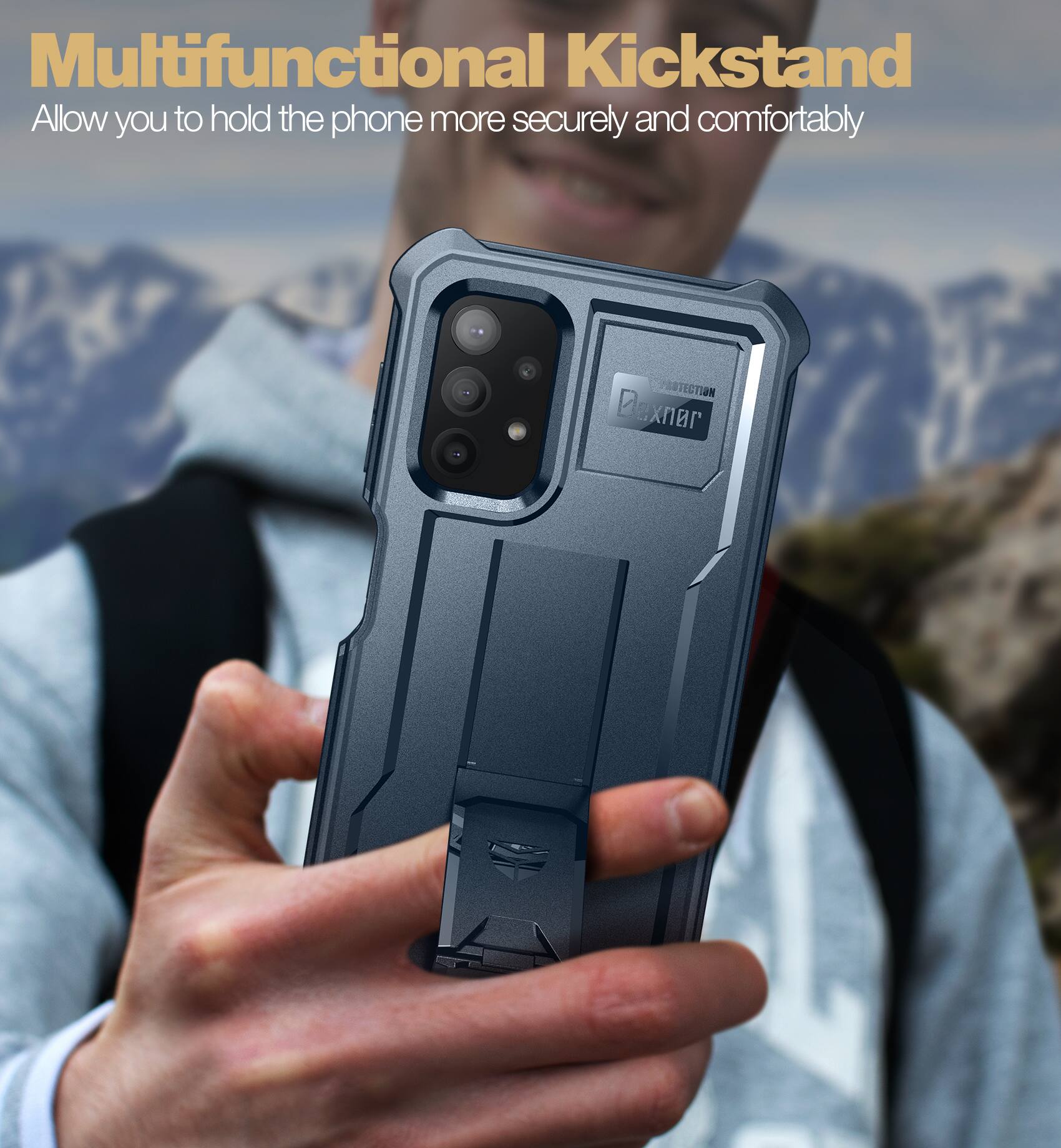 Multifunctional Kickstand  
Allow you to hold the phone more securely and comfortably