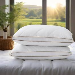 Peace Nest - Gusseted Goose Down Feather Pillows Set of 2 - White