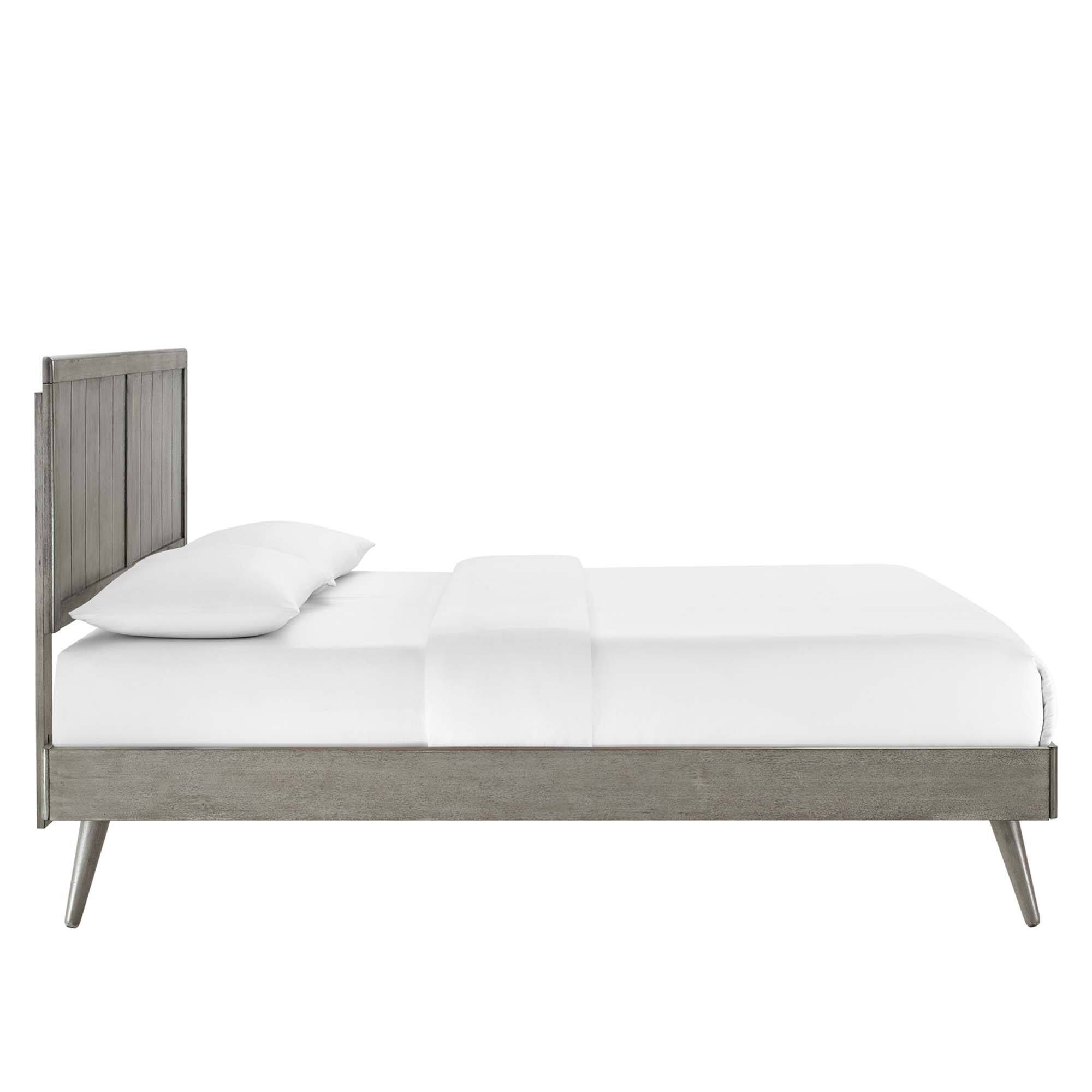 Alt View 6. Modway - Alana Wood Twin Platform Bed With Splayed Legs - Gray.