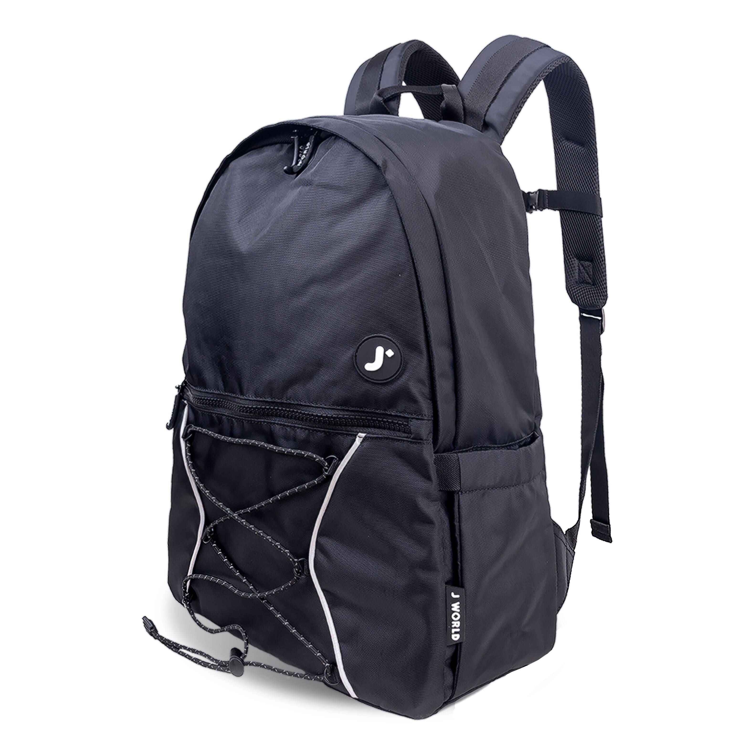 Angle. J World - J World Unisex Cristos Casual Backpack with Laptop Sleeve, Black - BLACK.