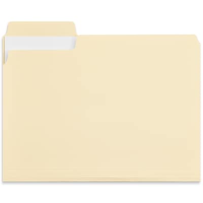 Front. Staples - Staples Heavy Duty File Folder, 1/3-Cut Tab, Letter Size, Manila, 50/Box (ST62566) - Manila.