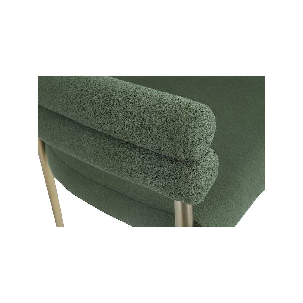 Alt View 3. Meridian Furniture - Brielle Green Boucle Fabric Dining Chair, Set of 2 - Green.