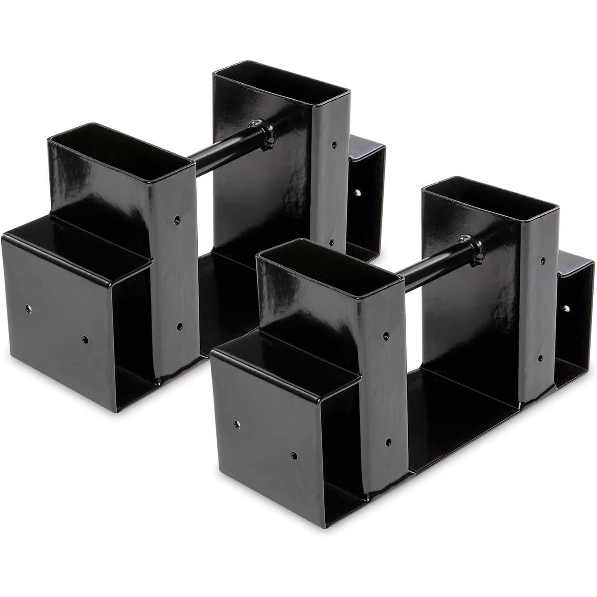 Right Hand - Adjustable Firewood Rack Brackets Kit, Indoor & Outdoor Firewood Rack, Durable Steel - Black